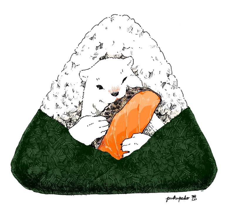 超可爱的日式小饭团插画