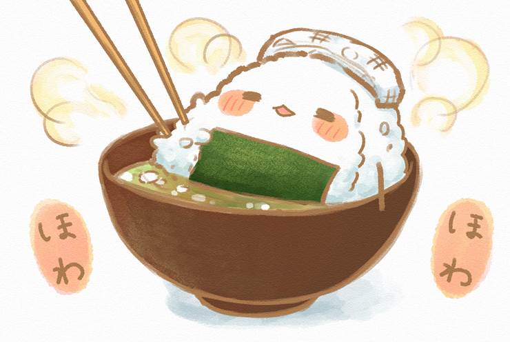 超可爱的日式小饭团插画