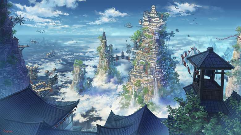 天の城下町|ソメイよしのり的云海插画图片