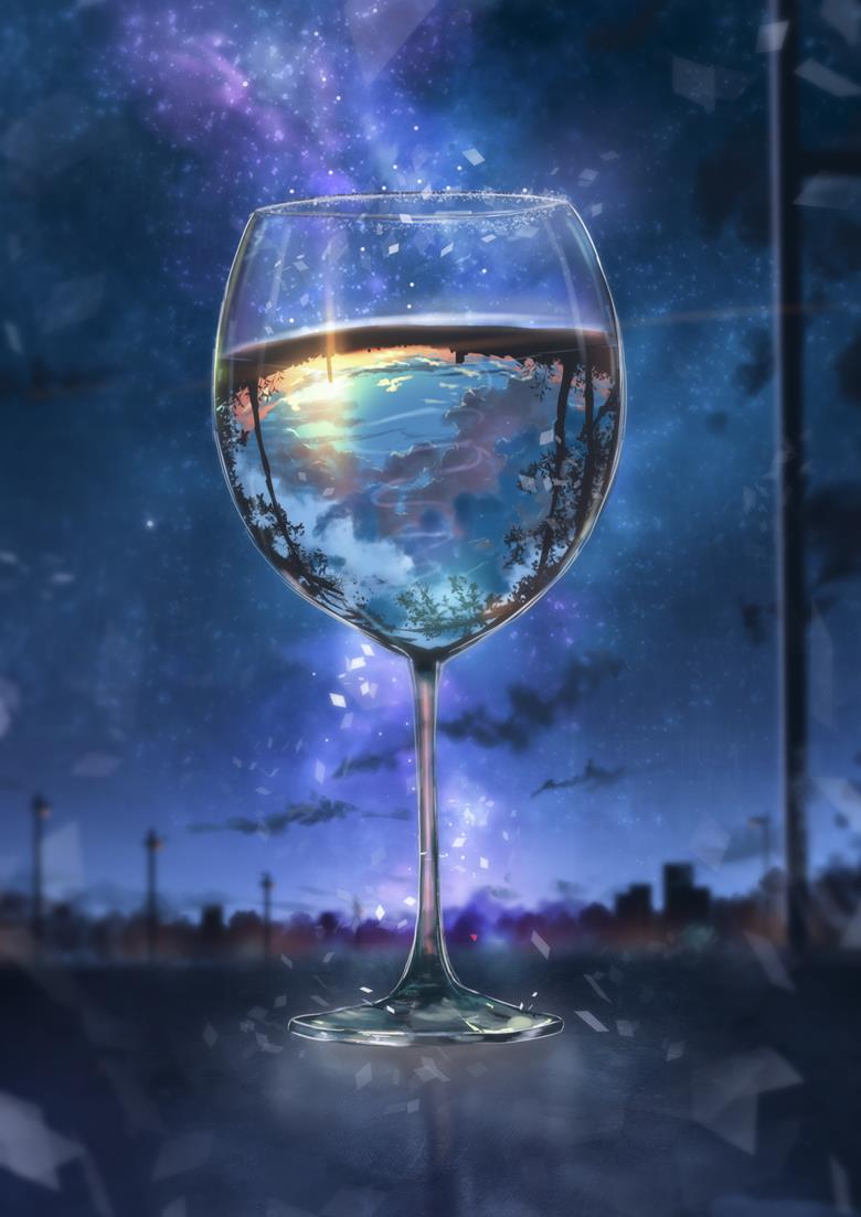 夜の杯|LDM的天空风景插画图片